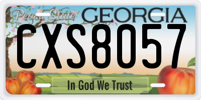 GA license plate CXS8057