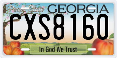 GA license plate CXS8160