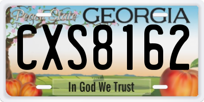 GA license plate CXS8162