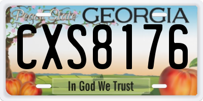 GA license plate CXS8176