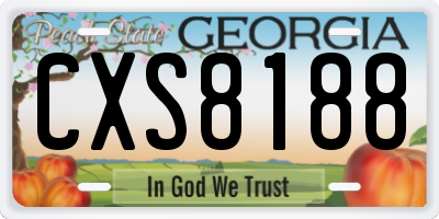 GA license plate CXS8188