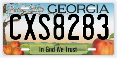 GA license plate CXS8283