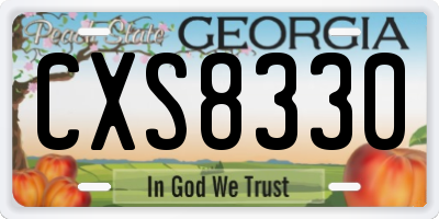 GA license plate CXS8330