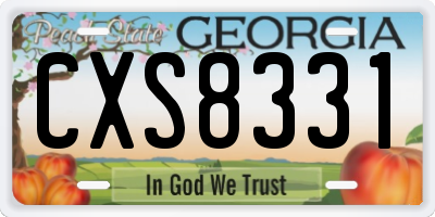 GA license plate CXS8331