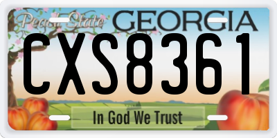 GA license plate CXS8361