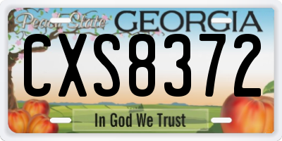 GA license plate CXS8372