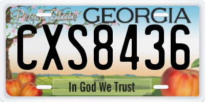 GA license plate CXS8436