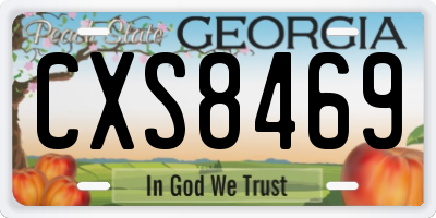 GA license plate CXS8469