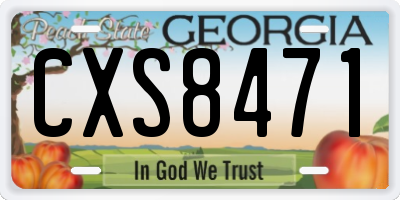 GA license plate CXS8471