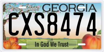GA license plate CXS8474