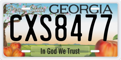 GA license plate CXS8477