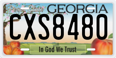 GA license plate CXS8480