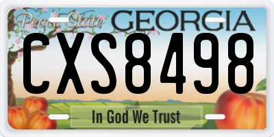 GA license plate CXS8498