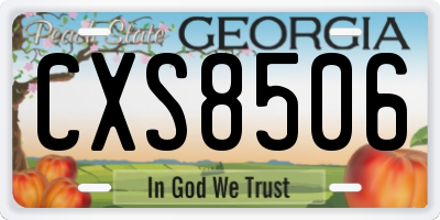 GA license plate CXS8506