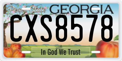 GA license plate CXS8578