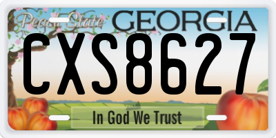 GA license plate CXS8627