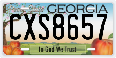 GA license plate CXS8657