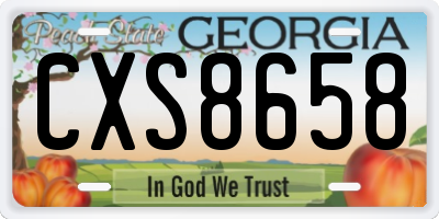 GA license plate CXS8658