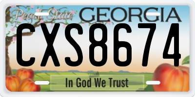 GA license plate CXS8674