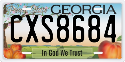 GA license plate CXS8684