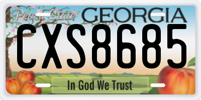 GA license plate CXS8685
