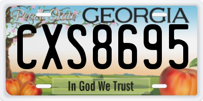 GA license plate CXS8695