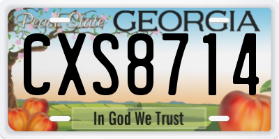 GA license plate CXS8714