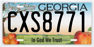 GA license plate CXS8771