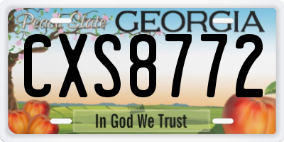 GA license plate CXS8772