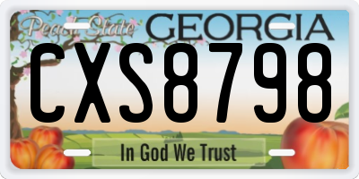 GA license plate CXS8798