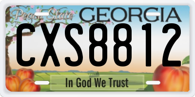 GA license plate CXS8812