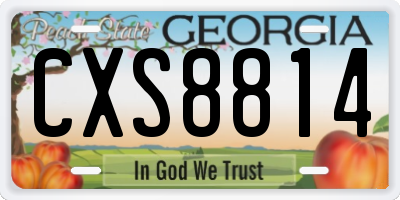 GA license plate CXS8814