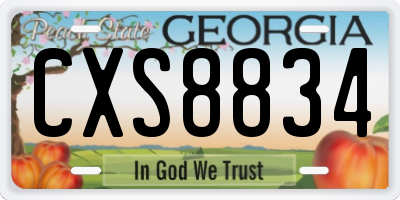 GA license plate CXS8834