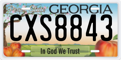 GA license plate CXS8843