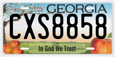 GA license plate CXS8858