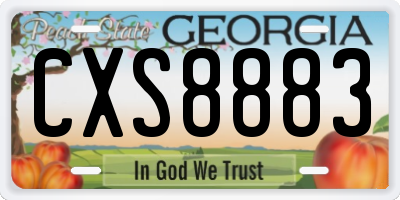 GA license plate CXS8883