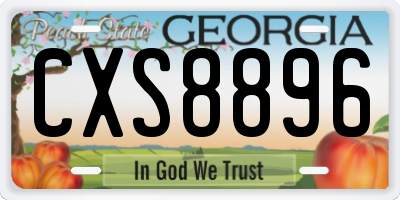 GA license plate CXS8896