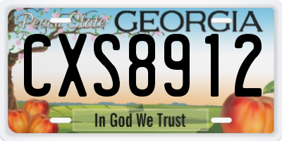 GA license plate CXS8912