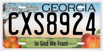 GA license plate CXS8924