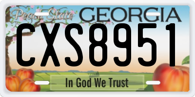 GA license plate CXS8951