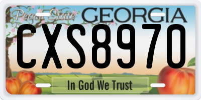 GA license plate CXS8970
