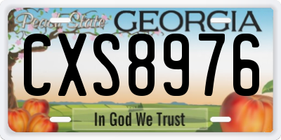 GA license plate CXS8976