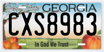 GA license plate CXS8983