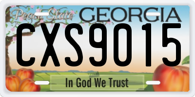 GA license plate CXS9015