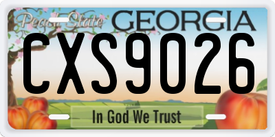 GA license plate CXS9026