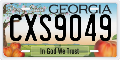 GA license plate CXS9049