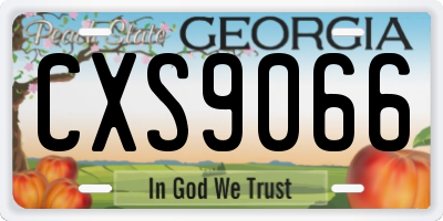 GA license plate CXS9066