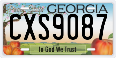 GA license plate CXS9087