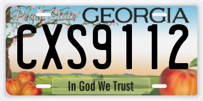 GA license plate CXS9112