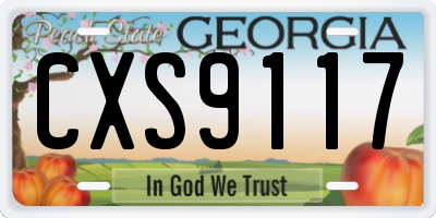 GA license plate CXS9117